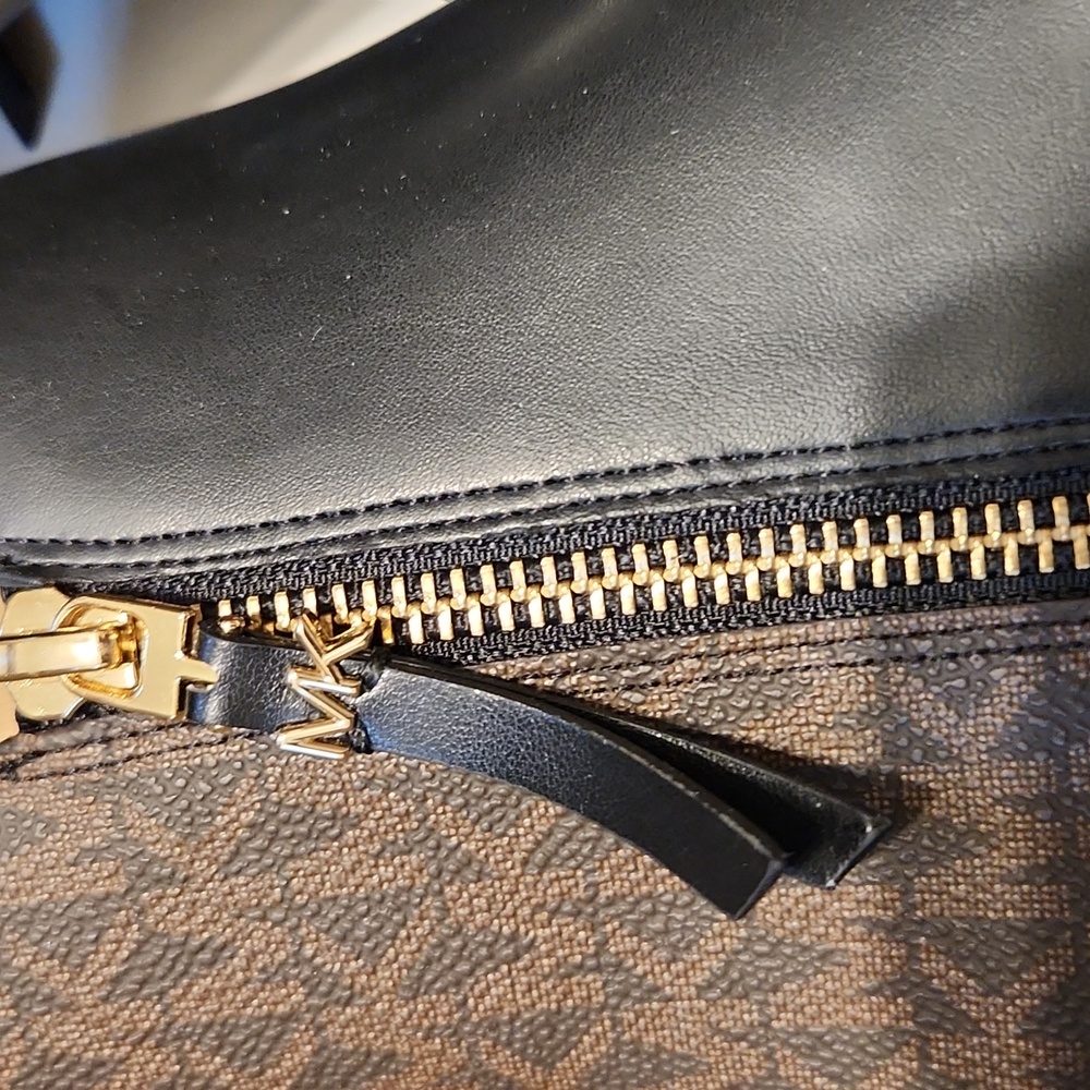 Michael Kors Black and Brown Booties with Gold Accents - Picture 3 of 3